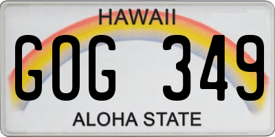 HI license plate GOG349