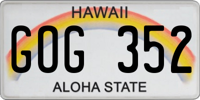 HI license plate GOG352