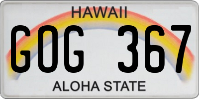 HI license plate GOG367