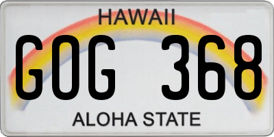 HI license plate GOG368