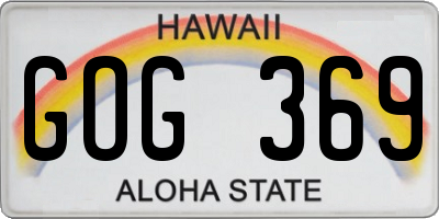 HI license plate GOG369