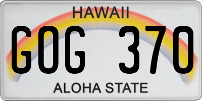 HI license plate GOG370