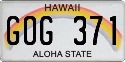 HI license plate GOG371