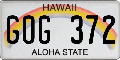 HI license plate GOG372