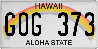 HI license plate GOG373
