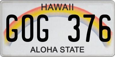 HI license plate GOG376