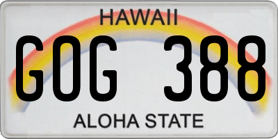 HI license plate GOG388