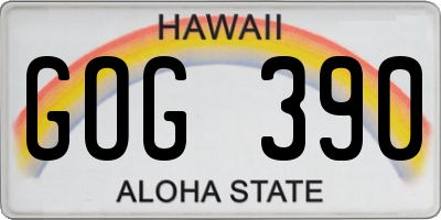 HI license plate GOG390