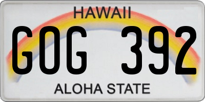 HI license plate GOG392