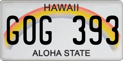 HI license plate GOG393