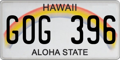HI license plate GOG396