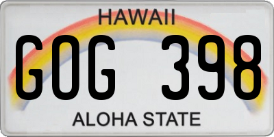 HI license plate GOG398