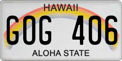 HI license plate GOG406