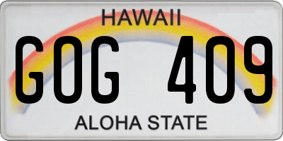 HI license plate GOG409