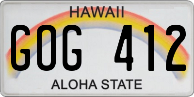 HI license plate GOG412