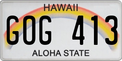 HI license plate GOG413