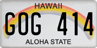 HI license plate GOG414
