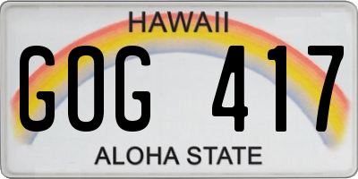 HI license plate GOG417