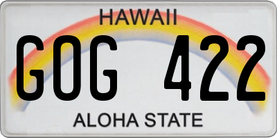 HI license plate GOG422