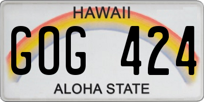 HI license plate GOG424
