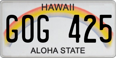 HI license plate GOG425