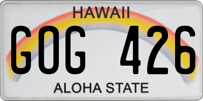 HI license plate GOG426