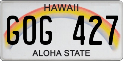 HI license plate GOG427