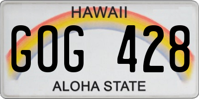 HI license plate GOG428