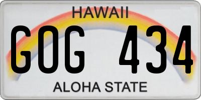 HI license plate GOG434