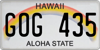 HI license plate GOG435