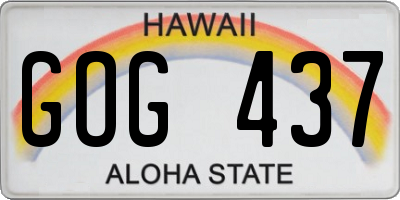 HI license plate GOG437
