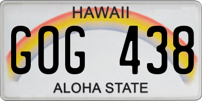 HI license plate GOG438