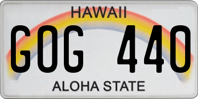 HI license plate GOG440