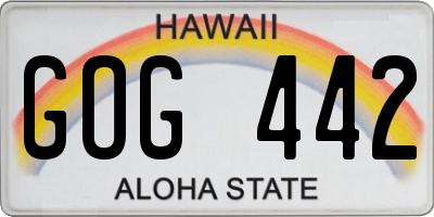 HI license plate GOG442