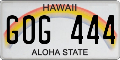 HI license plate GOG444