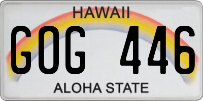 HI license plate GOG446