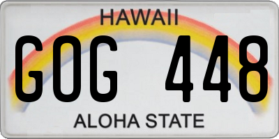 HI license plate GOG448