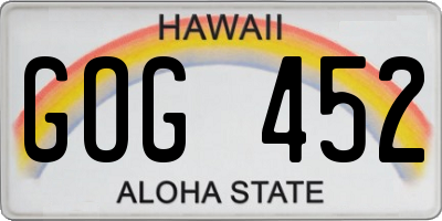 HI license plate GOG452