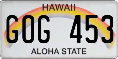 HI license plate GOG453