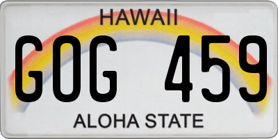 HI license plate GOG459