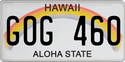 HI license plate GOG460