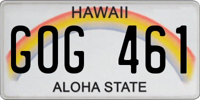 HI license plate GOG461