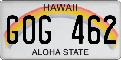 HI license plate GOG462