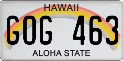 HI license plate GOG463