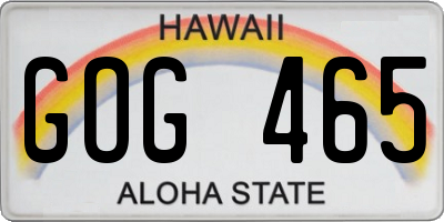 HI license plate GOG465