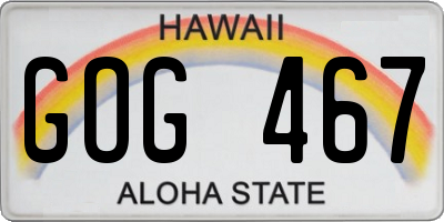 HI license plate GOG467
