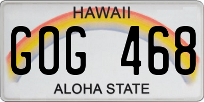HI license plate GOG468