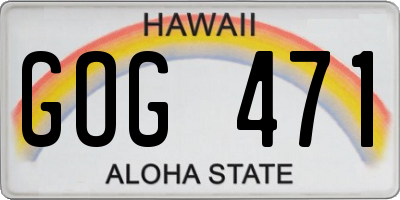 HI license plate GOG471
