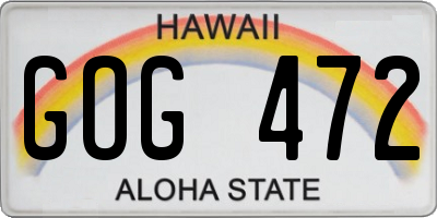 HI license plate GOG472