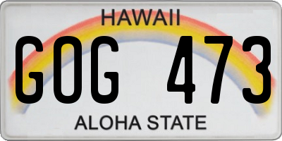 HI license plate GOG473